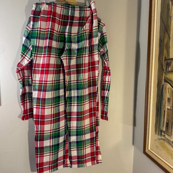 Christmas Plaid Flannel Pajamas Set | Button-Up & Pants (Size S) - Picture 1 of 8